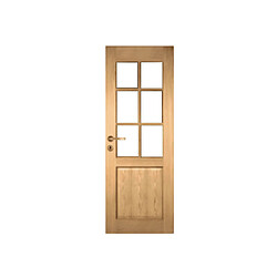 Reivilo Porte nue bois Bouleau : 8 carreaux, Traverse droite, 83 cm à recouvrement
