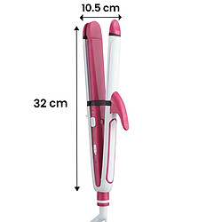 Acheter Avizar Fer à Lisser 3-en-1 avec Fonction Boucleur et Coiffeur Blanc / Rose