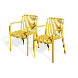 Paris Prix Lot de 2 Fauteuils de Jardin Tiago 81cm Moutarde