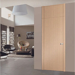Reivilo Bloc-porte Miro avec poignée Exclusive grise, H.204 x l.63 cm, aspect chêne clair