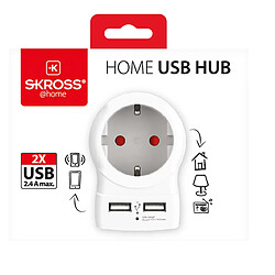 Acheter Skross Adaptateur Secteur Europe vers Europe 2 USB-A 4000W Blanc
