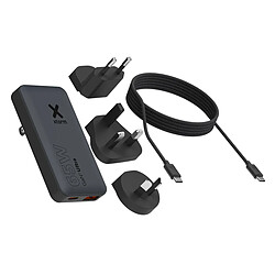 Xtorm Chargeur de Voyage USB-C PD 65W USB-A QC 4.0 GaN3 Ultra avec Câble USB-C 1m Noir