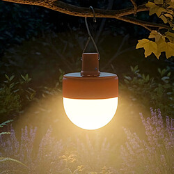 Avizar Ampoule Solaire Camping Rechargeable 10W avec Crochet et 5 Modes LED 1200mAh Orange pas cher