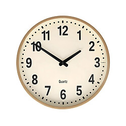 Nedis Horloge Murale Silencieuse 30 cm Effet Bois Grands Chiffres Facile à Lire Beige
