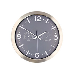 Nedis Horloge Murale Analogique 30cmx30cm Silencieuse avec Thermomètre et Hygromètre Gris