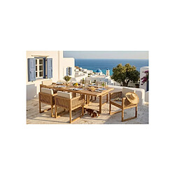 BOCARNEA CUBO - Salon repas de jardin 6 places - Gris