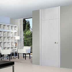 Reivilo Bloc-porte Miro avec poignée Exclusive grise, H.204 x l.63 cm, aspect chêne blanc