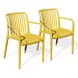 Paris Prix Lot de 2 Fauteuils de Jardin Tiago 81cm Moutarde