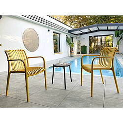 Avis CITY GARDEN Lot de 2 Fauteuils de Jardin Tiago 81cm Moutarde