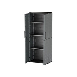 Acheter TOOD Armoire haute - Gris - 2 portes - 3 étagères