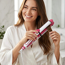 Avis Avizar Fer à Lisser 3-en-1 avec Fonction Boucleur et Coiffeur Blanc / Rose