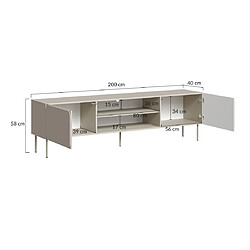 Bestmobilier Elvis - meuble tv 200 cm - 2 portes et 2 niches pas cher