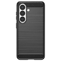 Avizar Coque pour Galaxy S26 en Silicone Effet Carbone Texture Brossée Noir