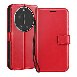 Mayaxess Étui Portefeuille pour Xiaomi 17 Ultra avec Dragonne et Fonction Support Rouge