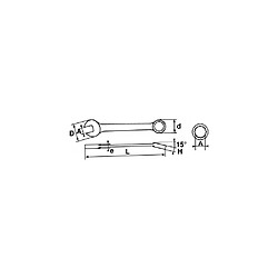 SAM OUTILLAGE Clé mixte 22 mm - 15° - Finition polie
