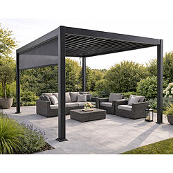 Bestmobilier Cherry - pergola bioclimatique + store 4m - aluminium - 4x3m