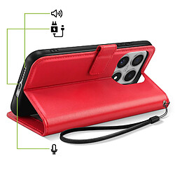 Acheter Mayaxess Étui Portefeuille pour Xiaomi 17 avec Dragonne et Fonction Support Rouge