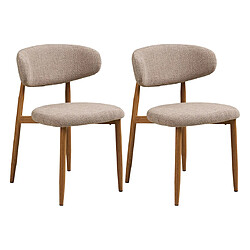 Lisa Design Eddie - lot de 2 chaises en tissu texturé - pieds en acier effet bois
