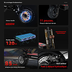 Acheter Trottinette Électrique Pliable BOYUEDA S3 60V38Ah Autonomie 120km Double Moteur 6000W