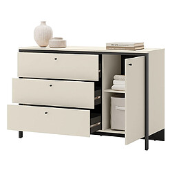 Bestmobilier Kimi - commode 3 tiroirs et 1 porte - led inclus pas cher