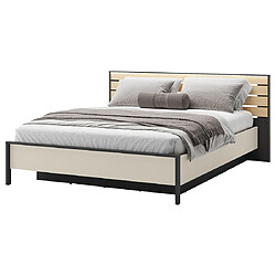 Bestmobilier Kimi - lit coffre - 160x200 cm - sommier et port USB inclus