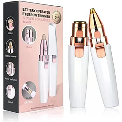 2en1 Épilateur visage + tondeuse sourcils électrique 2 têtes lèvres nez