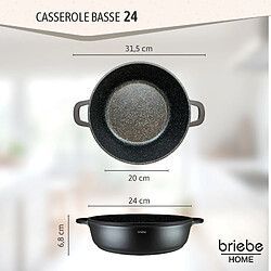 Avis Briebe Casserole Basse Induction Antiadhésif Titane 24cm, Fonte d'Aluminium sans PFOA Black Titani