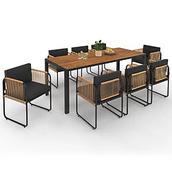 Idmarket SDJ RIO TABLE + 8 CHAISES