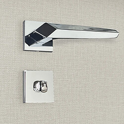 Poignée de porte design à condamnation finition aspect chrome brillant Gilda - KATCHMEE 