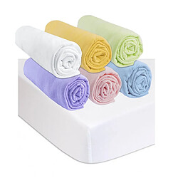 EASY DORT Drap housse 70x140 Bébé Coton (Lot de 6) + 2 Protèges matelas