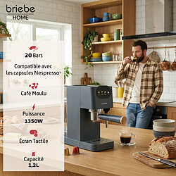 Avis Briebe Nordic Machine à Café Expresso 20 Bars Compatible avec Capsules Nespresso 1,2L EC1180GRY Br