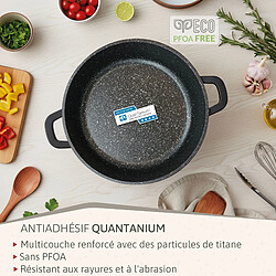 Briebe Casserole Basse Induction Antiadhésif Titane 24cm, Fonte d'Aluminium sans PFOA Black Titani pas cher