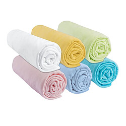 EASY DORT Drap housse 50x100 Coton Jersey Multicouleur (Lot de 6)