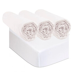 EASY DORT 3 Draps housse 70x160 Blanc + 2 Alèses
