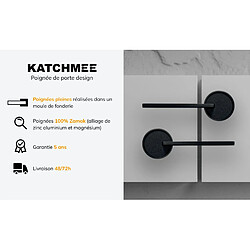 Poignée de porte design à cylindre finition aspect chrome mat Agata - KATCHMEE pas cher