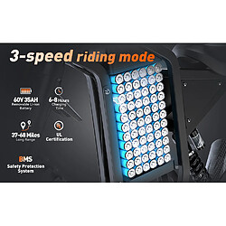 Ridstar Vélo électrique tout-terrain Q8 6000W 60V 35Ah 80km/h Autonomie 130km freins hydrauliques