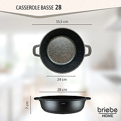 Avis Briebe Casserole Basse Induction Antiadhésif Titane 28cm, Fonte d'Aluminium sans PFOA Black Titani