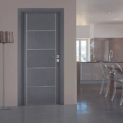 Reivilo Bloc-porte Casoar, H.204 x l.83 cm, aspect chêne cendré