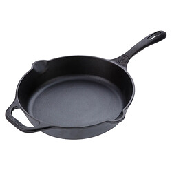 Victoria Poêle en Fonte Naturelle Induction 25cm, Convient pour le Feu, Barbecue, Four 32432 Victori