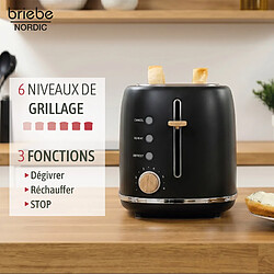 Briebe Nordic Set Machine à Café 20 Bars, Grille-Pain 2 Tranches, Bouilloire Électrique SKT1209BLK pas cher