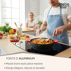 Acheter Briebe Casserole Basse Induction Antiadhésif Titane 24cm, Fonte d'Aluminium sans PFOA Black Titani