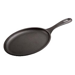 Victoria Poêle pour Fajitas en Fonte Naturelle Induction 25cm pour le Feu, Barbecue, Four 37345 Vict