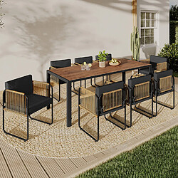 Idmarket SDJ RIO TABLE + 8 CHAISES