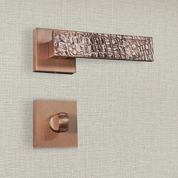 Poignée de porte design à condamnation finition aspect bronze brossé Bruna - KATCHMEE