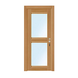 Reivilo Bloc-porte Classic 2 carreaux, H.204 x l.73 cm, aspect chêne naturel