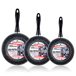 Lot de 3 poêles 18-20-24 cm induction, antiadhésives PIERRE K2 Gransasso Magefesa