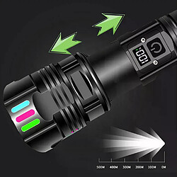 Lampe poche rechargeable 120k lm,5 modes,5000mAh,zoom télesc.,IP67,portée 1000m+ pas cher