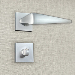 Poignée de porte design à condamnation finition aspect chrome mat Sofia - KATCHMEE 