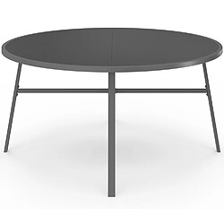 Avis Idmarket Salon de jardin MADRID table ronde 150 CM et 8 chaises empilables gris anthracite