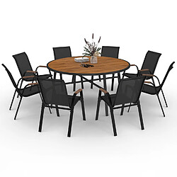 Idmarket SDJ NOUMEA ROND + 8 CH. BOIS/N